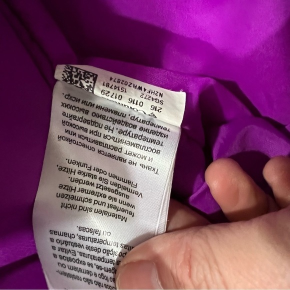 Columbia Hooded Girls purple pink print Omniheat lined Waterproof Jacket Large - Picture 8 of 13